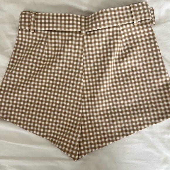 ZARA Gingham Shorts with Belt - Picture 5 of 5